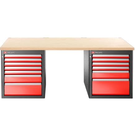 FACOM JLS3-2MW13DL - Etabli 2,2m, bas avec 13 tiroirs et plan de travail en bois