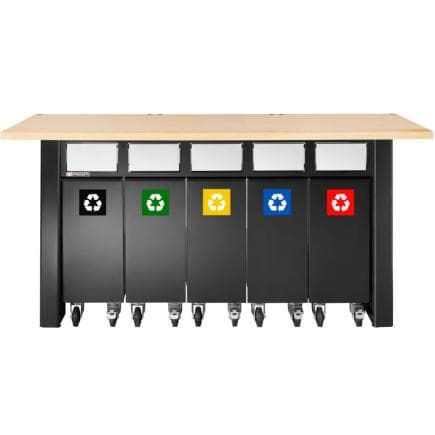 FACOM JLS3-5BINS - Ensemble de 5 conteneurs pour la collecte sélective des déchets