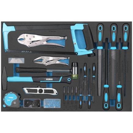 FERVI C960/2A - Jeu d’outils dans un plateau thermoformé pour blocs-tiroirs (23 pièces)