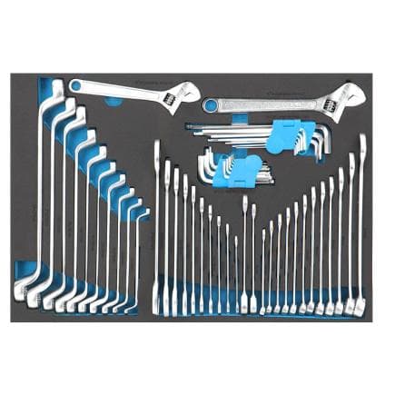 FERVI C960/3A - Jeu d’outils dans un plateau thermoformé pour meubles à tiroirs (54 pièces)