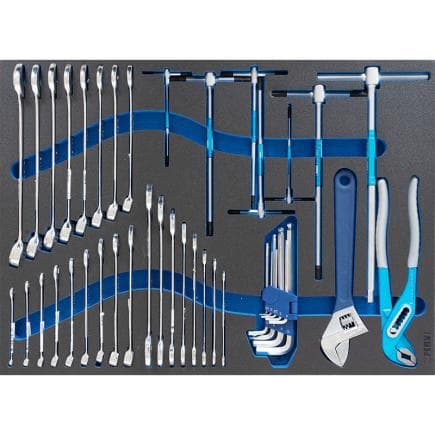 FERVI TM01/047 - Jeu d’outils automobiles sous forme thermoformée souple (43 pièces)