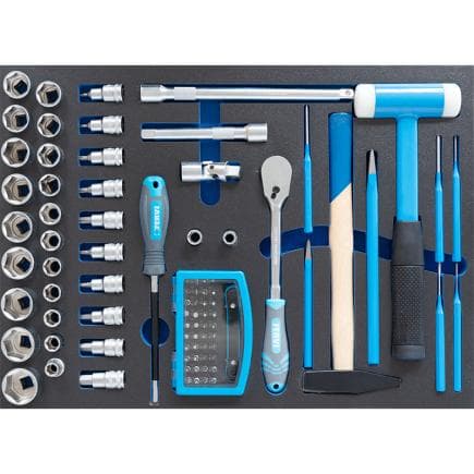 FERVI TM01/049 - Jeu d’outils automobiles sous forme thermoformée souple (83 pièces)