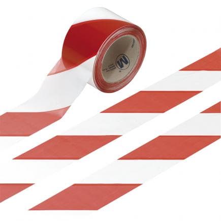 FERVI 0043 - Ruban de signalisation rouge et blanc 200 m