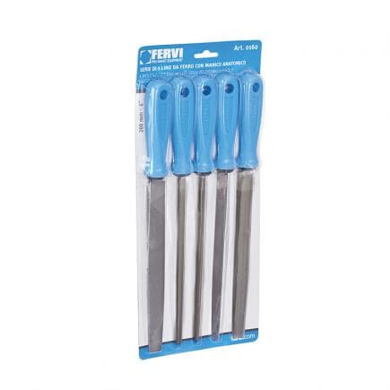 FERVI 0160 - Jeu de limes en fer avec manche anatomique (5 pcs.)