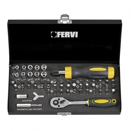 FERVI 0277 - Jeu de douilles et d'inserts (58 pièces)