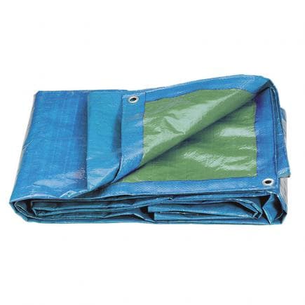 FERVI 0281 - Feuille de polyéthylène lourd avec anneaux et bordure bicolore vert-bleu