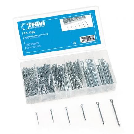FERVI 0294 - Assortiment de goupilles fendues (555 pcs.)