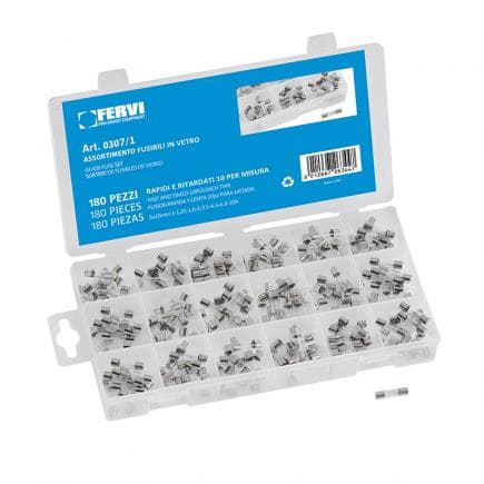 FERVI 0307/1 - Assortiment de fusibles en verre F1 (180 pcs.)