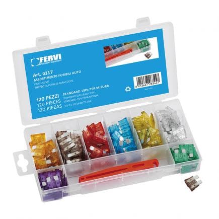 FERVI 0317 - Assortiment fusibles voiture 19,1x5,1x18,5 mm