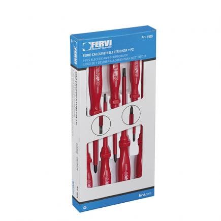 FERVI 0355 - Jeu de tournevis pour électricien (7 pcs.)