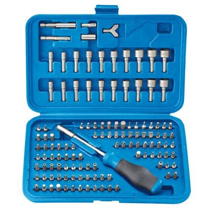 FERVI 0358 - Jeu d'embouts et douilles (122 pcs.)