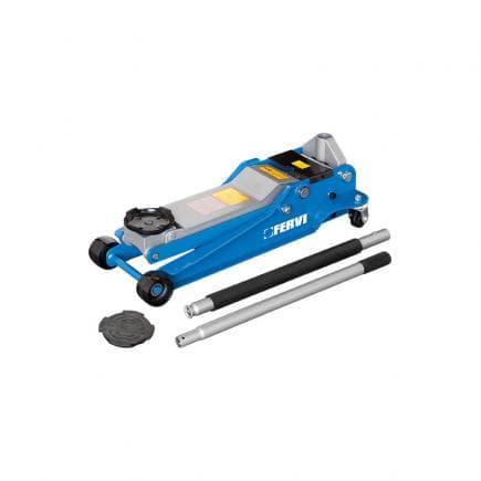 FERVI 0369 - Cric à profil bas avec double pompe et selle amovible de 3,5 tonnes