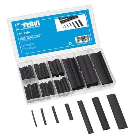 FERVI 0380 - Assortiment de gaines PVC thermorétractables (127 pcs.)