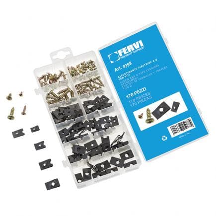 FERVI 0398 - Assortiment de plaques en U avec vis (170 pcs.)