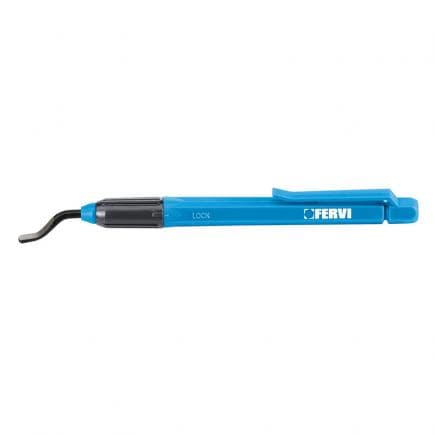 FERVI 0420 - Ébavureur avec 1 lame et manche en plastique