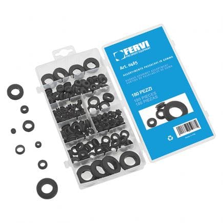 FERVI 0465 - Assortiment d'œillets en caoutchouc (180 pcs.)