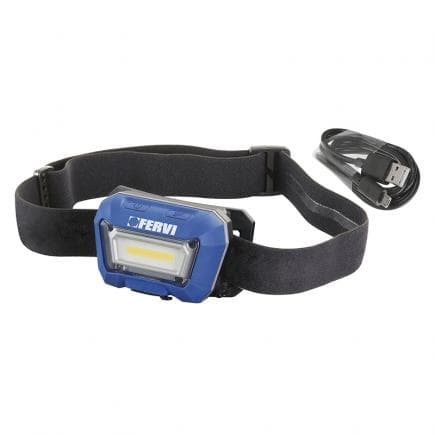 FERVI 0482/3 - Lampe frontale avec batterie lithium 3,7 V 1500 mAh et capteur