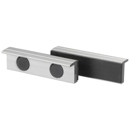 FERVI 0520/100G - Paire de couvre-mâchoires magnétiques en aluminium recouvert de caoutchouc de 10 mm