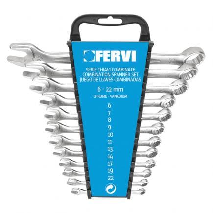 FERVI 0546 - Jeu de clés combinées satinées (12 pièces)