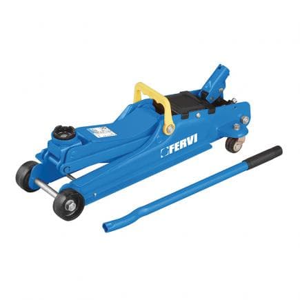 FERVI 0567 - Cric à profil bas en acier de 2 tonnes