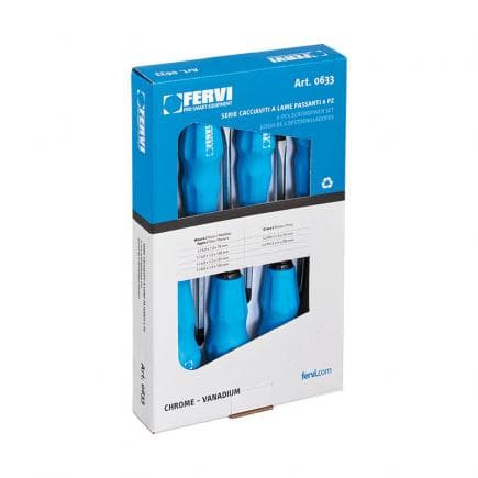 FERVI 0633 - Jeu de tournevis à lame creuse (6 pcs.)