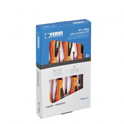 FERVI 0634 - Jeu de tournevis chrome-molybdène (6 pcs.)