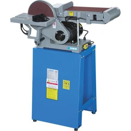 FERVI 0662 - Ponceuse à bande inclinable 230 V 750 W avec banc 710x510x1000 mm