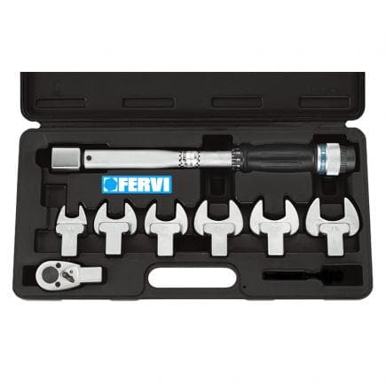 FERVI 0803/S080 - Jeu de clés dynamométriques avec accessoires (8 pcs.)