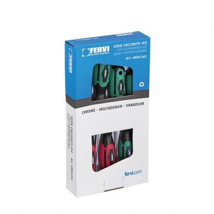 FERVI 0880/307 - Jeu de tournevis Molybdène-Vanadium (7 pcs.)