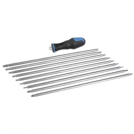 FERVI 0887 - Jeu de tournevis extra longs interchangeables (9 pcs.)