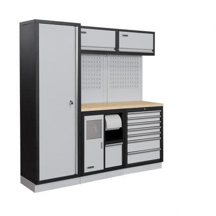 FERVI A007I - Meuble d'atelier modulable avec étagères en bois 1960x498x2000 mm