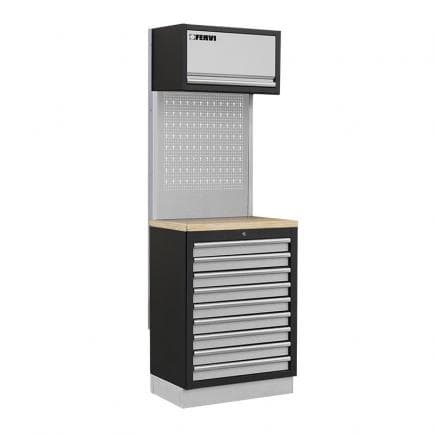 FERVI A007R - Meuble d'atelier modulable avec étagères en bois 680x498x2000 mm