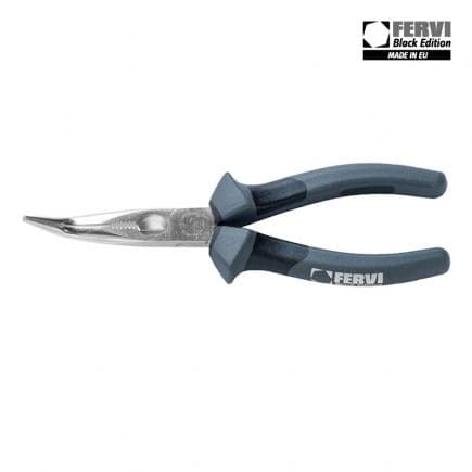 FERVI BE34/17 - Long bent nose pliers with side cutter and pipe grip