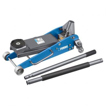FERVI C039/25 - Cric rouleur en aluminium et acier avec double élément de pompage 2,5 tonnes