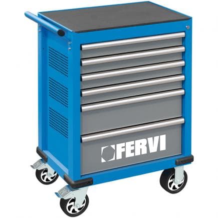 FERVI C960/F6 - Servante à outils avec 6 tiroirs bleu
