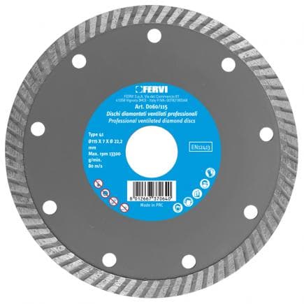 FERVI D060/115 - Disques diamantés professionnels ventilés