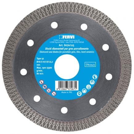 FERVI D070/115 - Disques diamantés pour grès cérame professionnel