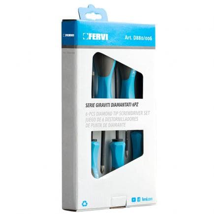 FERVI D880/006 - Jeu de tournevis diamantés (6 pcs.)