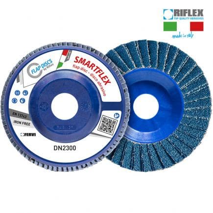 FERVI DN2300.115 - Disque à lamelles plat Smartflex Dual Flap en zirconium et argent