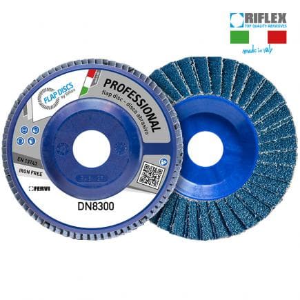 FERVI DN8300.114 - Disque à lamelles plat Professional Dual Flap en zirconium et platine