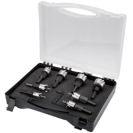 FERVI F015/008S - Jeu de fraises pour scie à trous HSS (8 pièces)