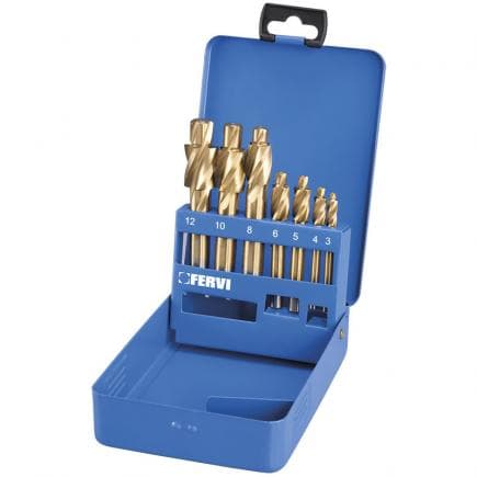 FERVI L020 - Jeu de contre-alésages de type moyen avec connexion cylindrique (7 pcs.)