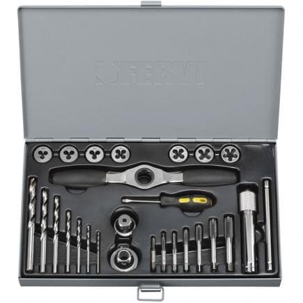 FERVI M029 - Jeu de tarauds et filières (27 pcs.)