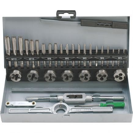 FERVI M032 - Jeu de tarauds et filières métriques (32 pcs.)