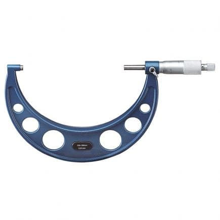 FERVI M033/125/150 - Micromètre centésimal avec contacts en métal dur et arc peint pour l'extérieur