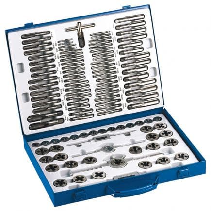 FERVI M218 - Jeu de tarauds et filières en acier au tungstène (110 pcs.)