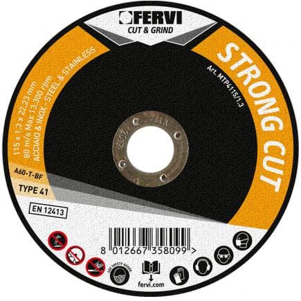 FERVI MTP4115/1.0 - Disque à tronçonner plat ''coupe forte''