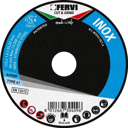 FERVI MTP9115/1.0 - Disque de coupe ''Inox''