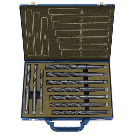FERVI P057 - Jeu de forets hélicoïdaux à droite avec queue conique (10 pcs.)