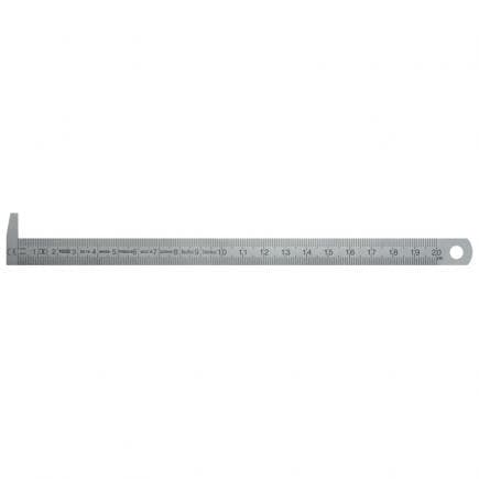 FERVI REG0300/FS - Règles en acier inoxydable avec crochet à 90°